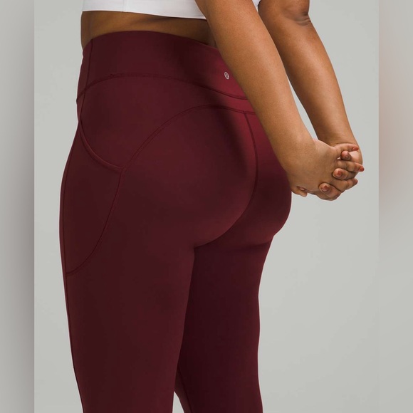 Lululemon Invigorate High-Rise Tight 25" Red Merlot w/ Pockets - Size 4 - Picture 4 of 9